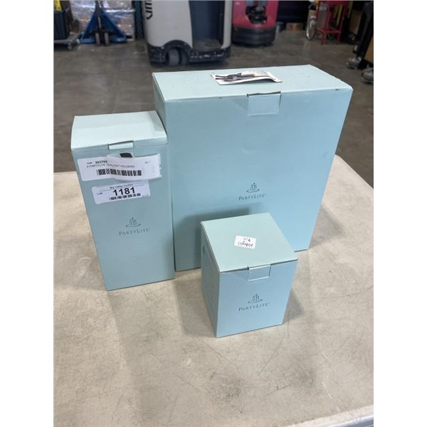 3 PARTYLITE TEALIGHT HOLDERS INCLUDING CAT FIGURE