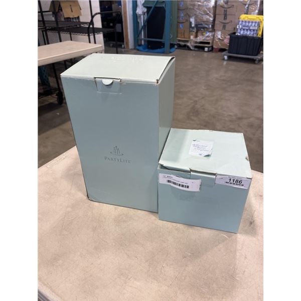 2 PARTYLITE HURRICANE LAMP AND CANDLE LAMP KIT