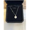 Image 1 : NEW S925 3.0CT SIMULATED DIAMOND (CZ) SOLITAIRE NECKLACE 16"-18" LONG MOUNTED IN 925 STERLING SILVER
