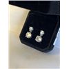 Image 2 : NEW S925 2.0CT EACH SIMULATED DIAMOND (CZ) DANGLE EARRINGS MOUNTED IN 925 STERLING SILVER W/ WHITE G