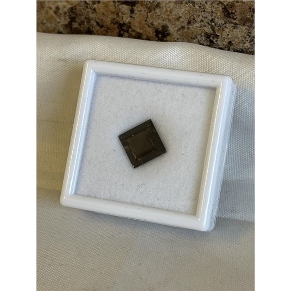 NEW 4.4CT NATURAL SMOKEY QUARTZ, UNTREATED PRINCESS CUT, 10 X 10MM