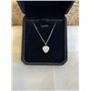 Image 1 : NEW S925 1.5CT HEART CUT SIMULATED DIAMOND (CZ) HALO NECKLACE 16"-18" LONG MOUNTED IN 925 STERLING S