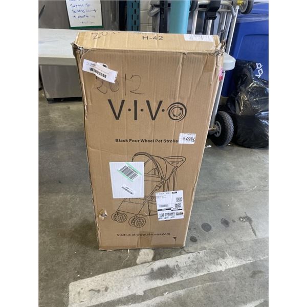 VIVO BLACK FOUR WHEEL PET STROLLER - STROLR-V001K