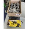 Image 1 : NEW TIN CANNISTERS, 2 NEW UMBRELLAS, AND CASE OF NITRILE GLOVES
