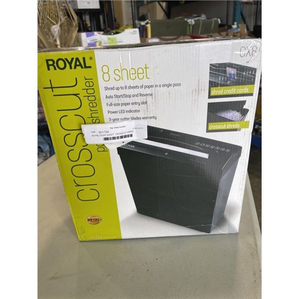ROYAL EIGHT SHEET  CROSSCUT PAPER SHREDDER WORKING