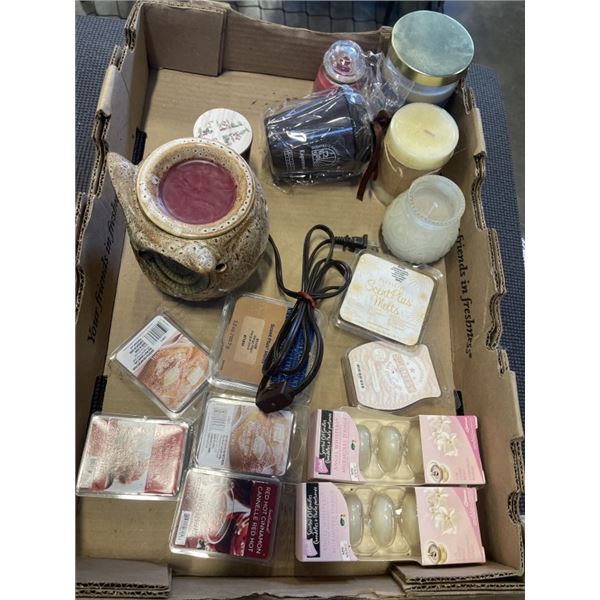 TRAY OF CANDLES AND DIFFUSERS ETC