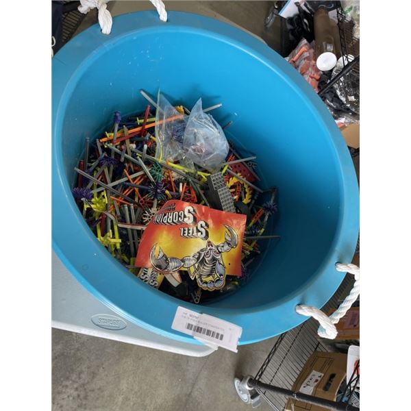 TUB OF K'NEX ROLLER COASTER TOY