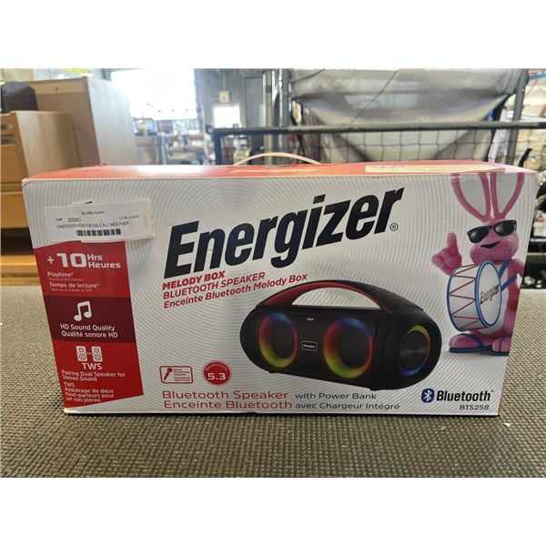 ENERGIZER BT258 PORTABLE ALL WEATHER RECHARGEABLE SPEAKER W/ POWER BANK AND WIRED MIC - TESTED WORKI