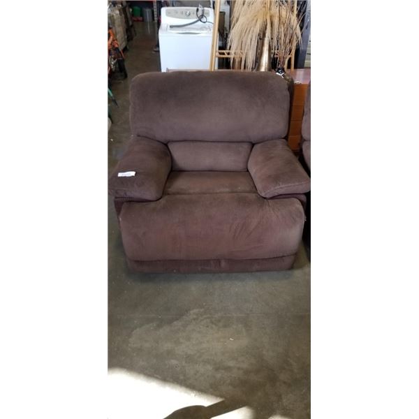 PHAT BROWN FABRIC ROCKER RECLINER CHAIR