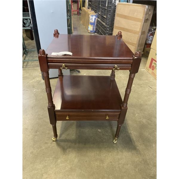 BOMBAY FURNITURE MAHOJANY ROLLING TELEPHONE TABLE