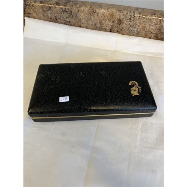 VINTAGE LEATHER JEWELRY CASE W/ CONTENTS