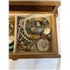 Image 6 : VINTAGE WOOD JEWELRY CASE W/ CONTENTS