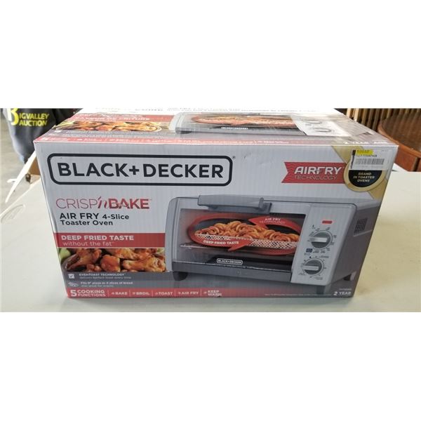 BLACK & DECKER 4-SLICE AIR FRY TOASTER OVEN - TESTED WORKING, RETAIL $179