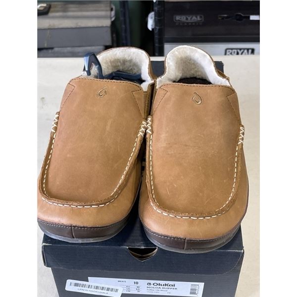 NEW OLUKAI MOLOA SLIPPER TOFFEE / DK WOOD  SIZE MENS 10