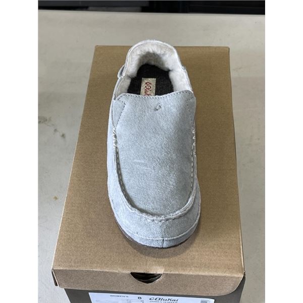 NEW OLUKAI NOHEA SLIPPER PALE GREY / PALE GREY SIZE WOMENS 8