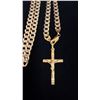 Image 3 : APPROX 18K CHAIN (23") WITH APPROX 18K CRUCIFIX PENDANT (35.1G)