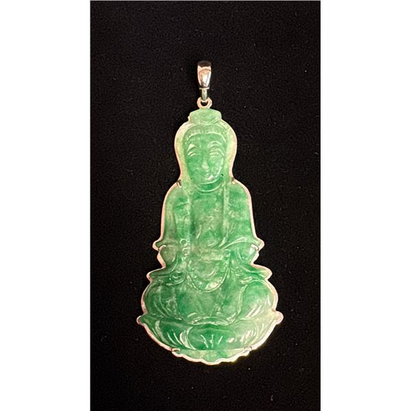 APPROX 14K PENDANT SET WITH JADEITE BUDDHA (10.1G)
