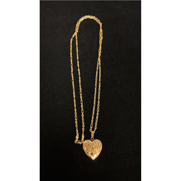 APPROX 10K CHAIN (23") WITH APPROX 10K HEART PENDANT (8.7G)