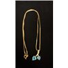 Image 1 : APPROX 10K CHAIN (18") WITH APPROX 10K PENDANT SET WITH BLUE TOPAZ & DIAMONDS (4.6G)