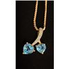 Image 2 : APPROX 10K CHAIN (18") WITH APPROX 10K PENDANT SET WITH BLUE TOPAZ & DIAMONDS (4.6G)