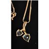 Image 3 : APPROX 10K CHAIN (18") WITH APPROX 10K PENDANT SET WITH BLUE TOPAZ & DIAMONDS (4.6G)