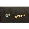 Image 1 : PAIR APPROX 10K EARRINGS SET WITH CUBIC ZIRCONIA AND PAIR APPROX 10K EARRINGS SET WITH BLUE TOPAZ