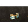 Image 2 : PAIR APPROX 10K EARRINGS SET WITH CUBIC ZIRCONIA AND PAIR APPROX 10K EARRINGS SET WITH BLUE TOPAZ