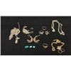 Image 1 : MISC JEWELRY (5.1G GOLD & 51.8G SILVER CONTENT) INCLUDES 1 EMERALD & 2 GREEN TOURMALINE GEMSTONES
