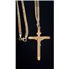 Image 3 : APPROX 18K CHAIN (23") WITH APPROX 18K CRUCIFIX PENDANT (9.7G)