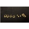 Image 1 : THREE PAIRS APPROX 14K HOOP EARRINGS, PAIR APPROX 14K EARRINGS SET WITH WHITE STONES (3.1G)