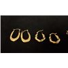 Image 2 : THREE PAIRS APPROX 14K HOOP EARRINGS, PAIR APPROX 14K EARRINGS SET WITH WHITE STONES (3.1G)