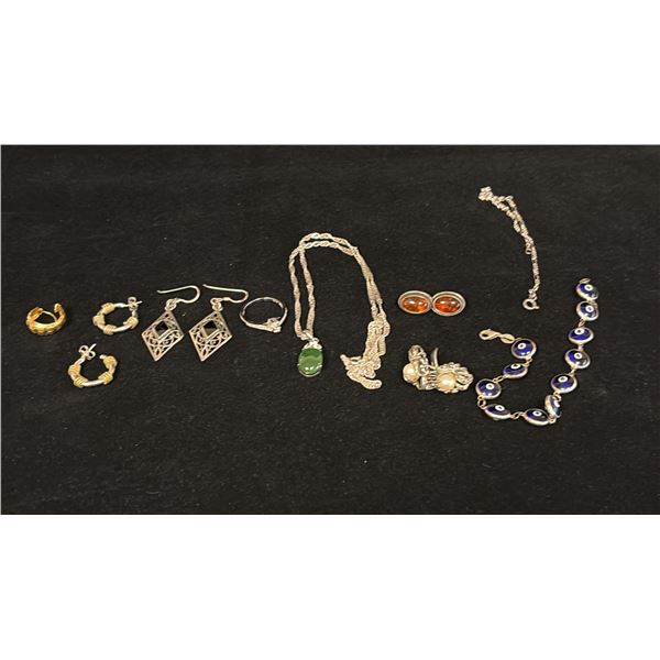 MISC JEWELRY (3.3G GOLD AND 33.2G SILVER CONTENT)