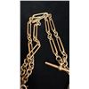 Image 2 : APPROX 9K WATCH CHAIN (16") WITH APPROX 9K FOB SET WITH 1915 UK GOLD HALF-SOVEREIGN (18.2G)