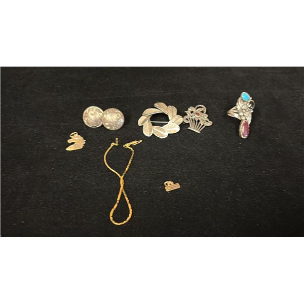 MISC JEWELRY (3.1G GOLD AND 24.9G SILVER CONTENT)