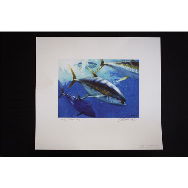 AL BARNES: Signed & Numbered 2012 Texas Saltwater Stamp Print – Yellowfin Tuna