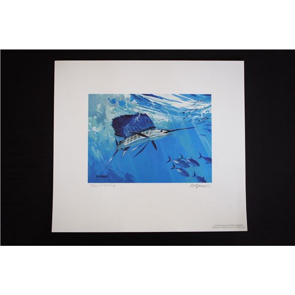 AL BARNES: Signed & Numbered 1996 Texas Saltwater Stamp Print – Sailfish