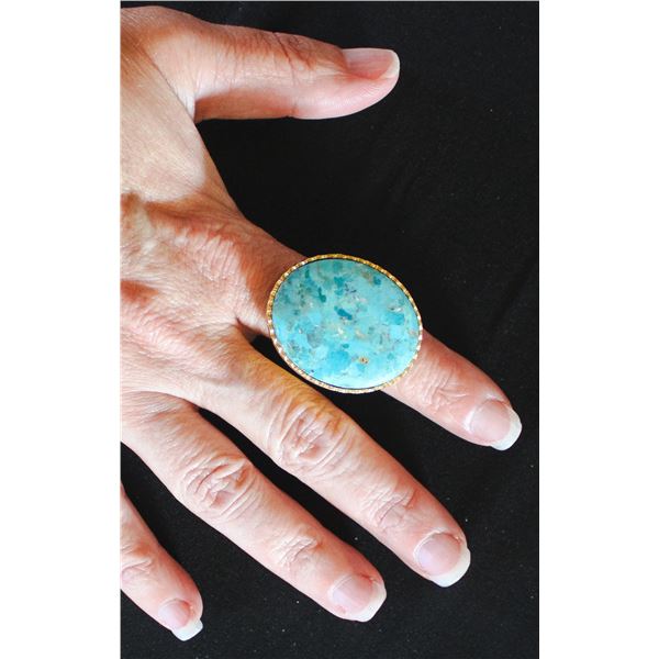 CHRISTINA GREENE: Statement Ring – Arizona Kingman Turquoise