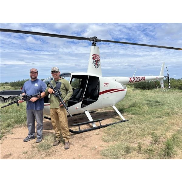 1-night Texas 2-hour Helicopter Hog Hunt for Two Hunters