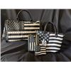 Image 1 : 4-Piece American Flag Collection Featuring a Tote Bag, Matching Wallet, Convenient Phone Purse, and