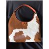 Image 1 : Large Women's Purse in Brown & White Cowhide and Calfskin