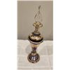Image 1 : 04 - Decorative Egyptian perfume bottle with glass stopper. Probably mouth-blown galss.  Purple with