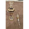 Image 2 : 04 - Decorative Egyptian perfume bottle with glass stopper. Probably mouth-blown galss.  Purple with