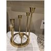 Image 1 : 05 - Vintage brass graduated height candle holder.  6 candle arms.  Solid brass, made in Taiwan.  Ta