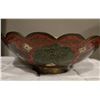 Image 1 : 07 - Vintage brass, scalloped bowl with enamel inlay, I think Cloisonne technique.  1940s.  6" acros