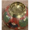Image 3 : 07 - Vintage brass, scalloped bowl with enamel inlay, I think Cloisonne technique.  1940s.  6" acros