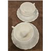 Image 1 : 08 - COREX, set of 2 teacup and saucer sets.  Pyrex - 1950s.  Made in Canada, Pyrex by Corning Glass