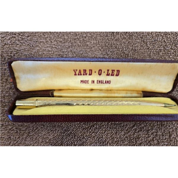 16 - Vintage Yard-O-Led mechanical pencil.  Marked "rolled gold".  In original case with instruction