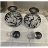 Image 2 : 25 - Vintage Art Nouveau perfume bottles - sterling silver overlay design on clear glass.  4" tall.
