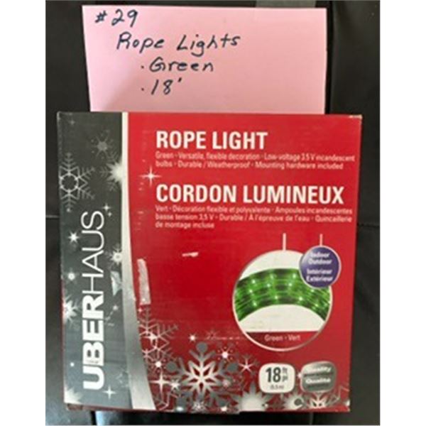 Rope Light– Green, 18 Feet