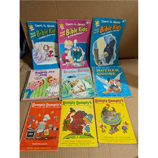 (9) Vintage Children's Books (Disney, Humpty Dumpty's, and Bible Kids)